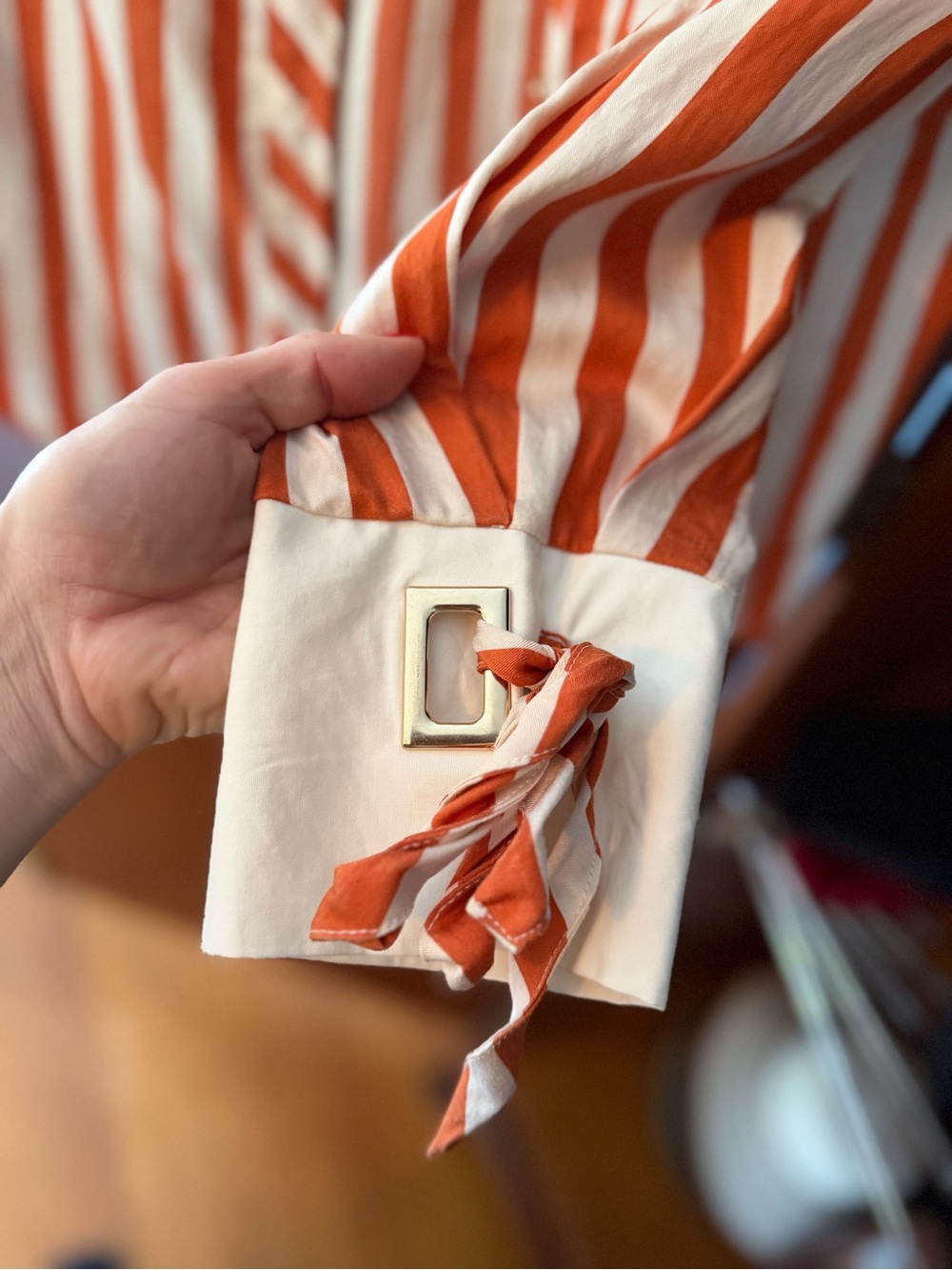 Zara Orange and White Striped Shirt - Picture 4 of 4